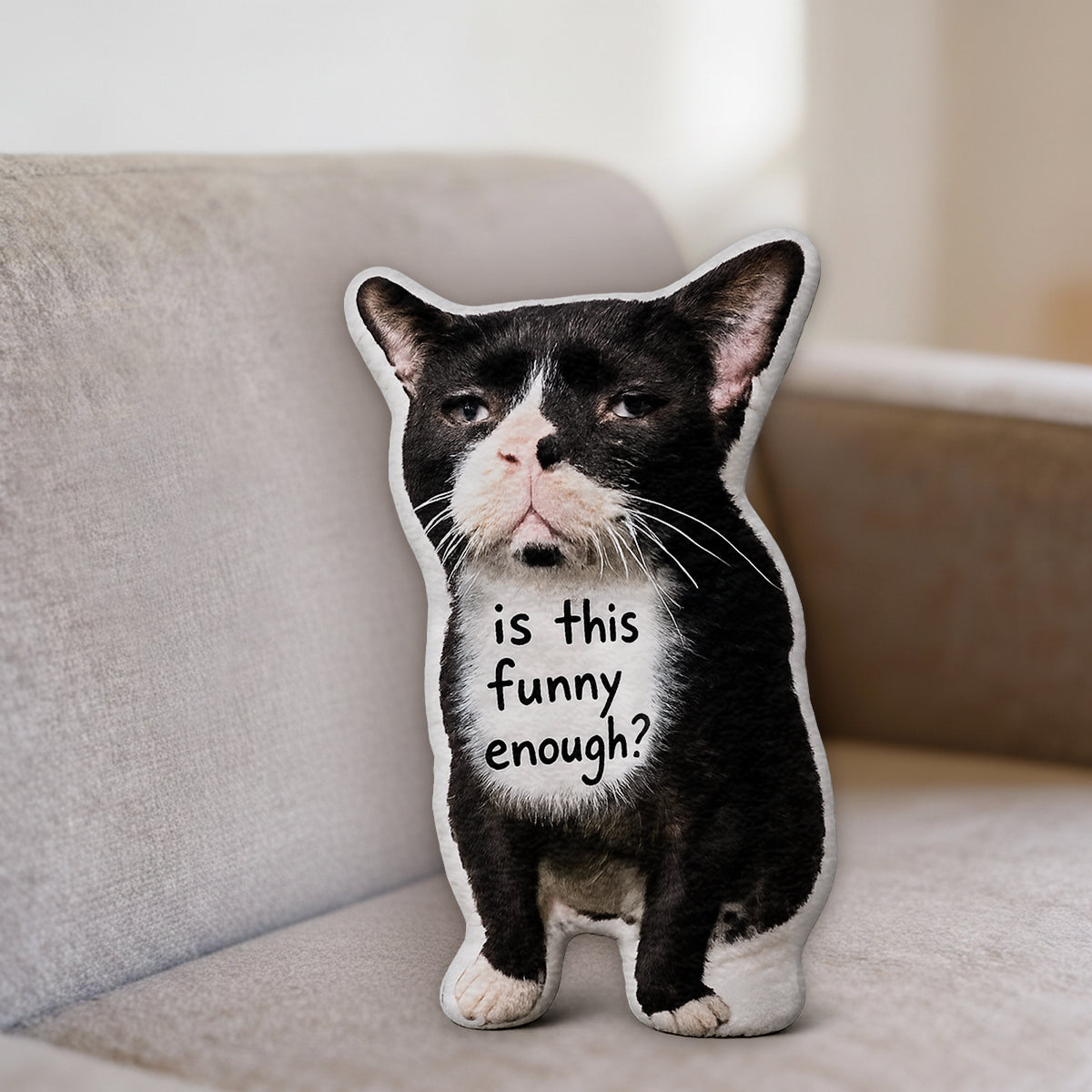 Funny Ugly Awkward Cat Dog Custom Photo - Personalized Dog Premium Faux Fur Pillow