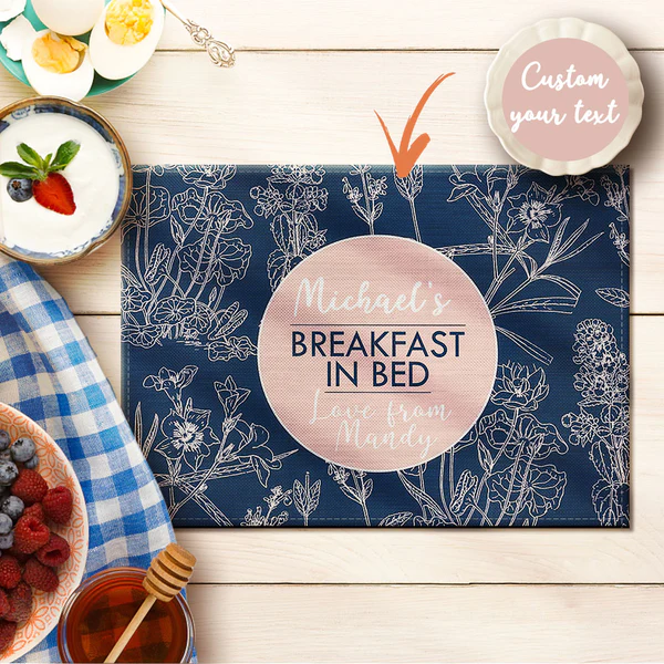 Breakfast In Bed - gift for boyfriend, girlfriend - Personalized Placemat