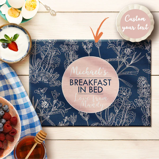 Breakfast In Bed - gift for boyfriend, girlfriend - Personalized Placemat