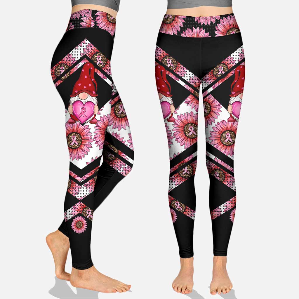 I Wear Pink For - Personalized Breast Cancer Awareness Hollow Tank Top and Leggings