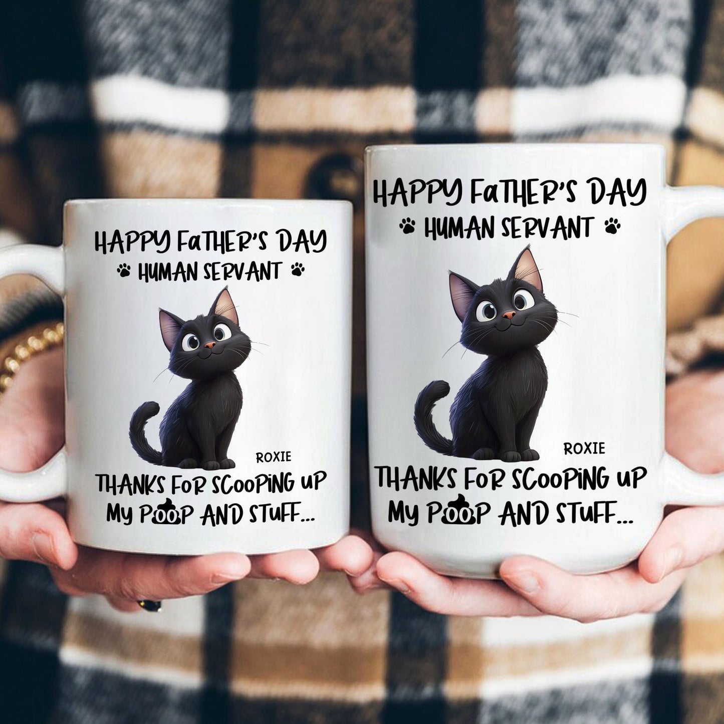 "Thanks for Scooping My Poop" Father's Day White Ceramic Mug – Custom Pet Design for Dad