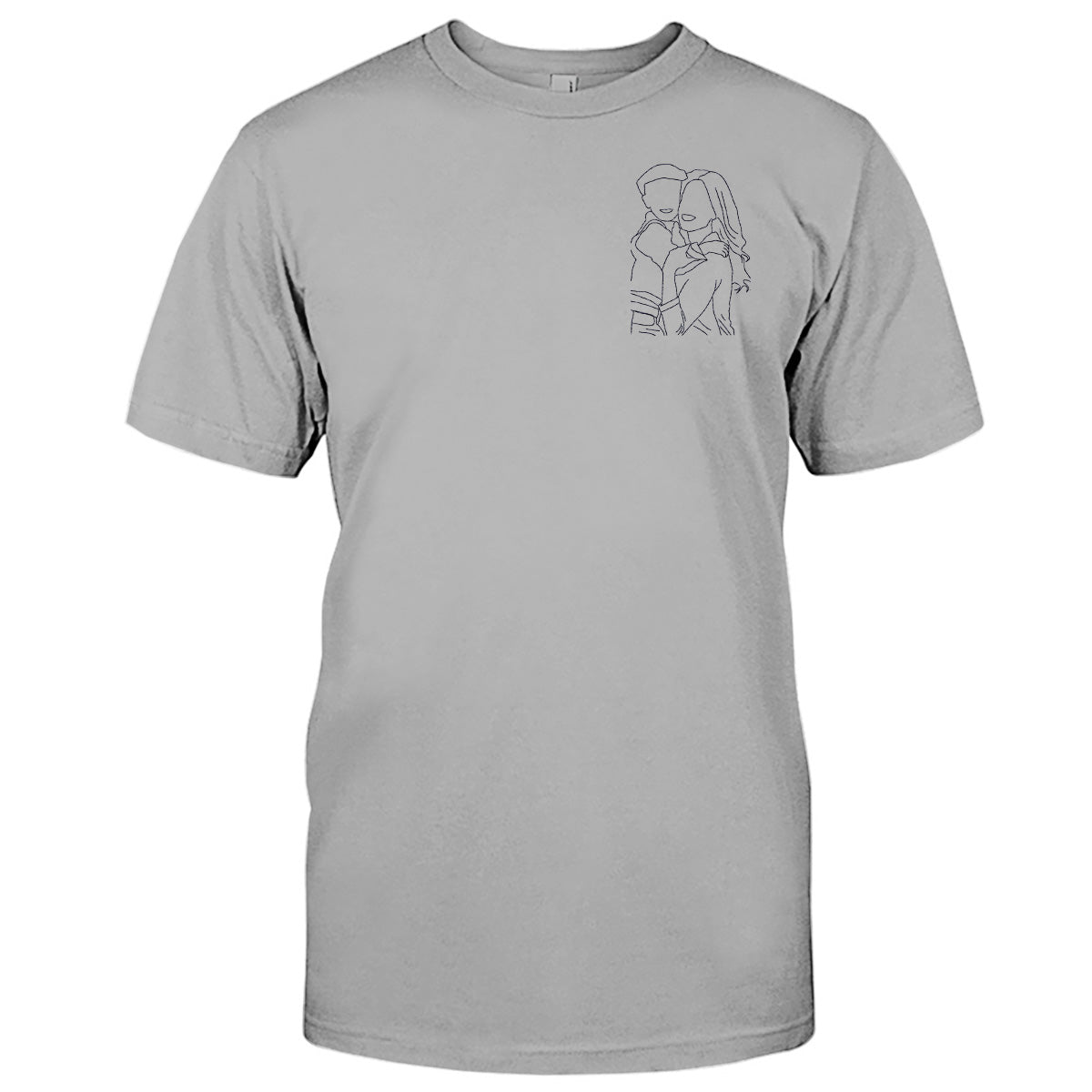 Custom Line Art - Personalized Step Mom Embroidered T-shirt