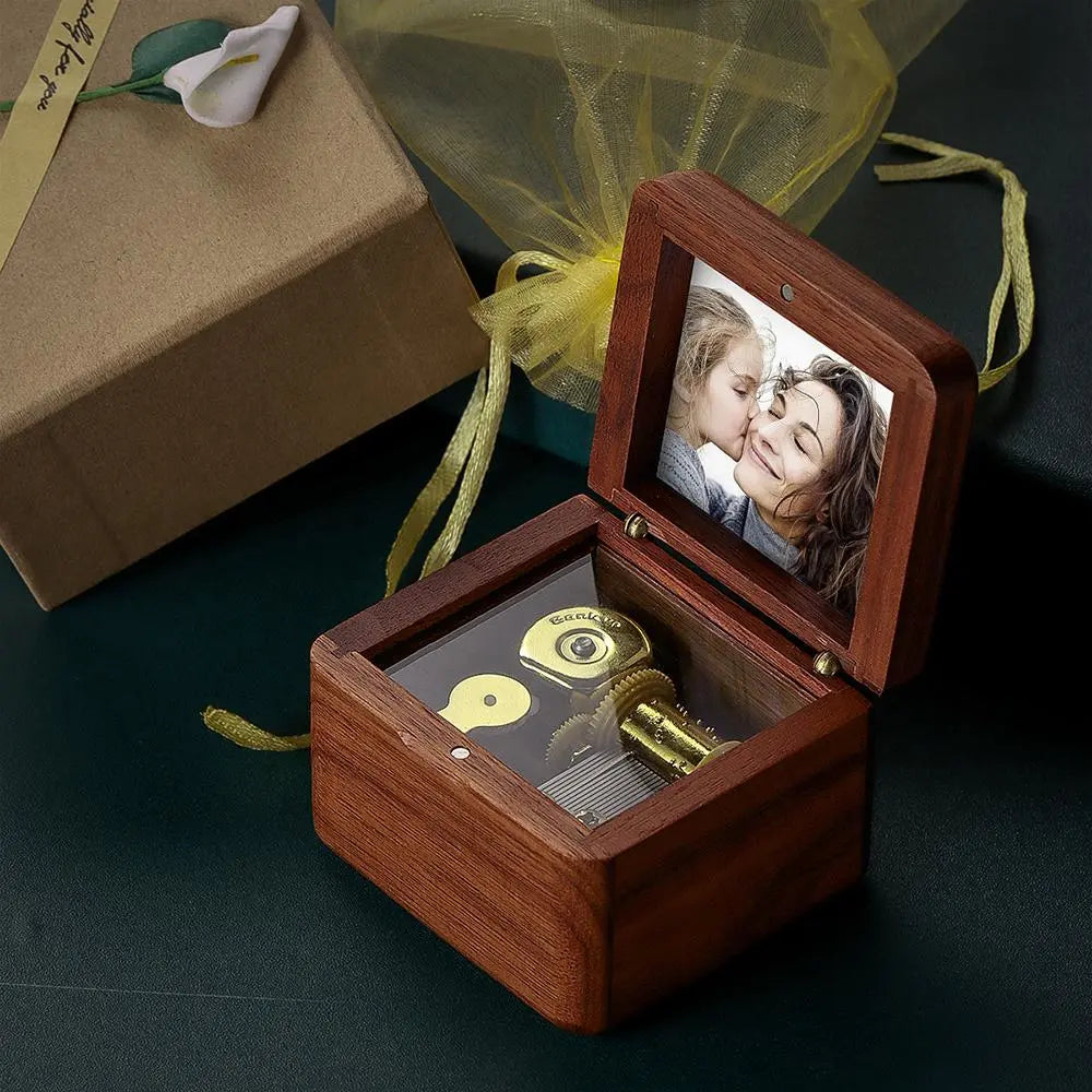Custom Photo Wooden Music Box - gift for anyone - Personalized Music Box