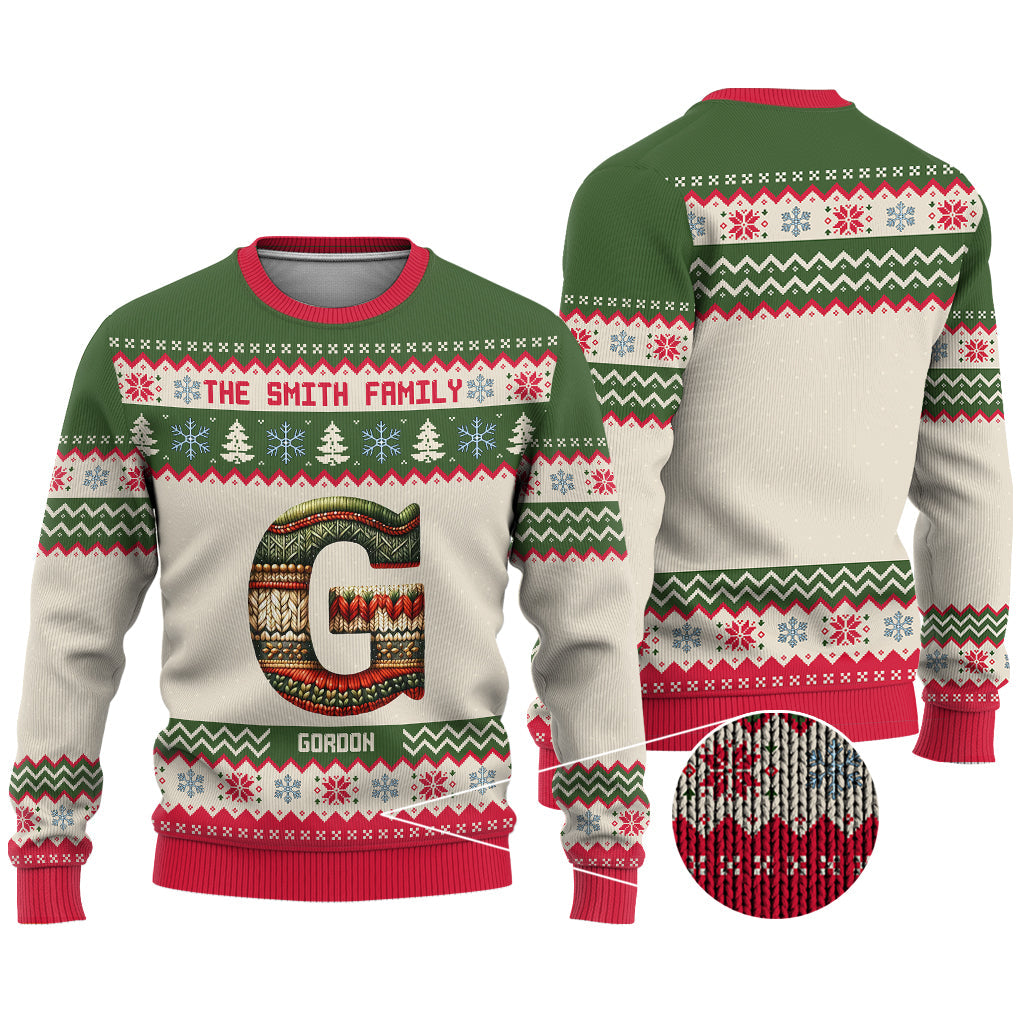 Family Letter - Personalized Family Ugly Sweater