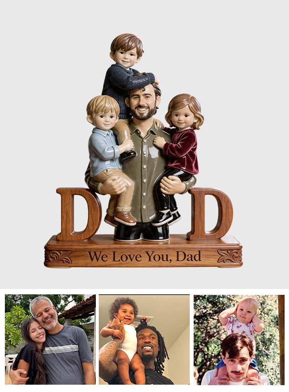 Best Dad Ever - Personalized Father Custom Shaped Wood Plaque