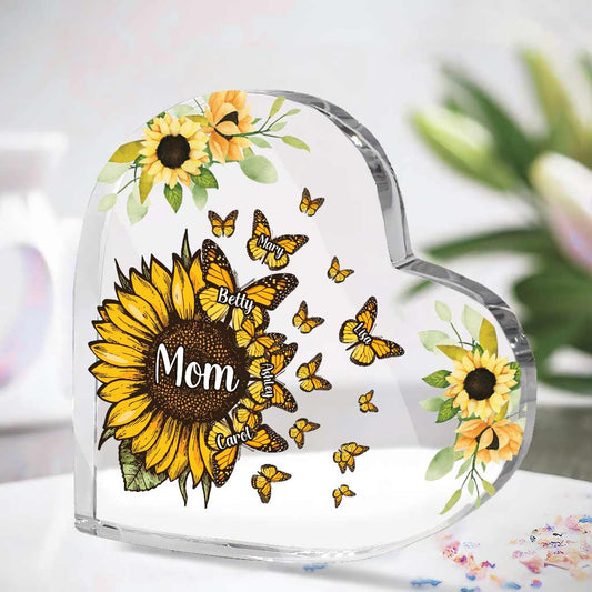 Beautiful Sunflower My Greatest Blessings - Gift for grandma, mom, aunt - Personalized Custom Shaped Acrylic Plaque