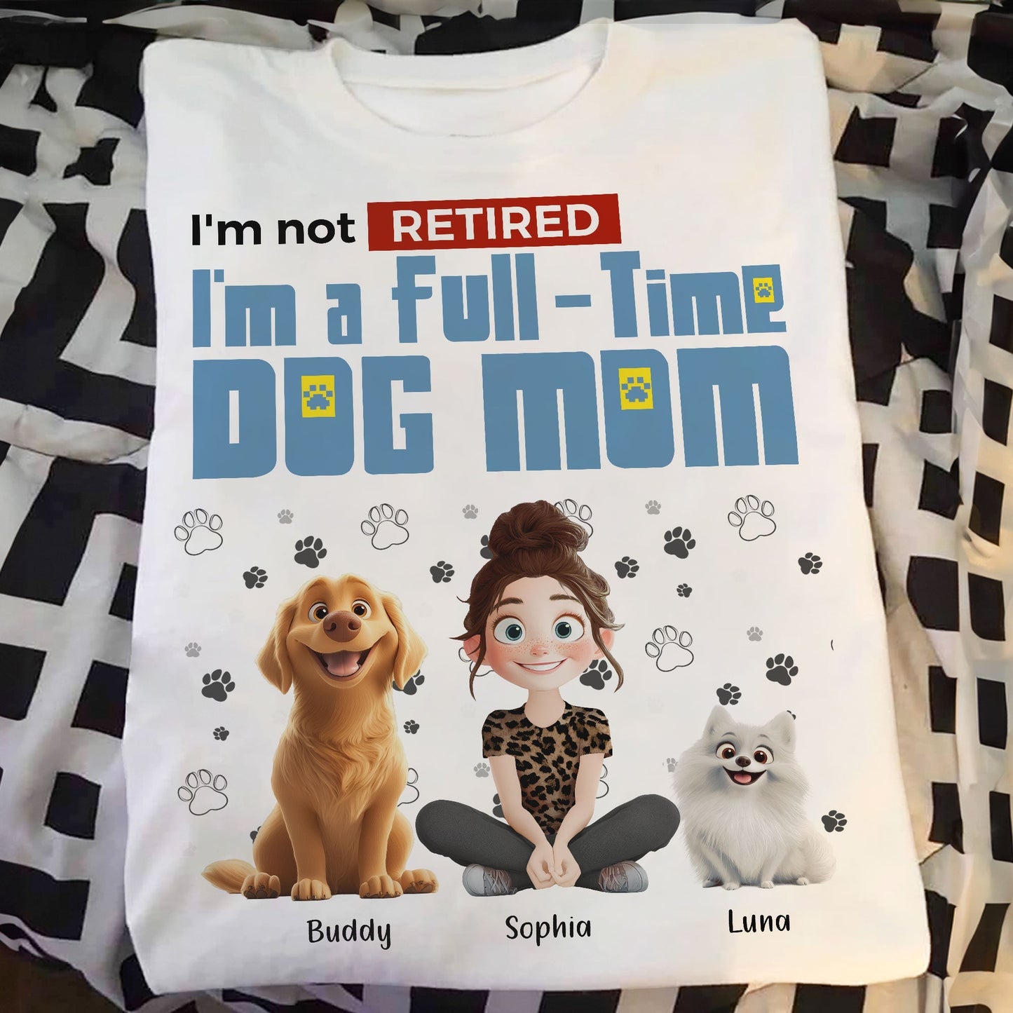 Personalized Dog Mom T-Shirt – Custom Pet Name, Cute Dog Lover Gift, Cozy Sweatshirt & Hoodie