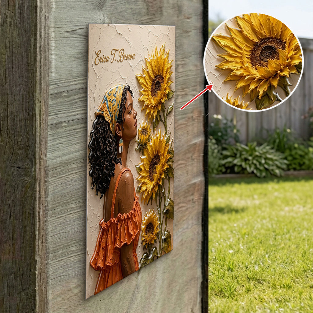 Any Flower Unique Gift - Personalized Self Love 3D Printed Cut Metal Sign