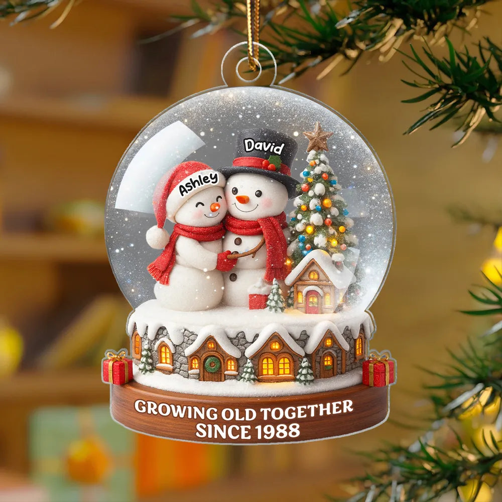 Christmas Snow Globe Acrylic Ornament | Romantic Holiday Décor | Thoughtful Gift for Couples
