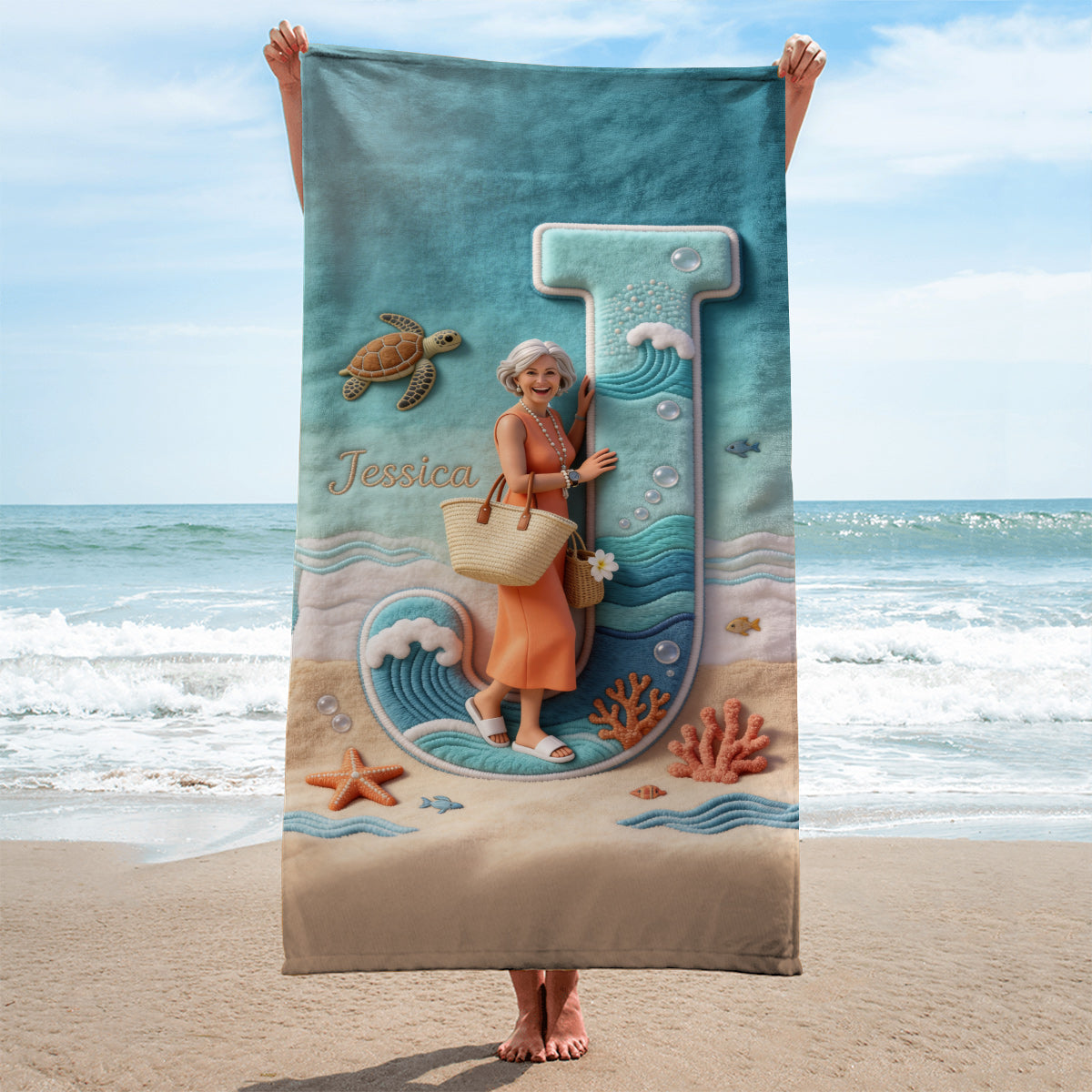 Custom Any Photo - Personalized Sea Lover Quick-dry Beach Towel/ Bath Towel