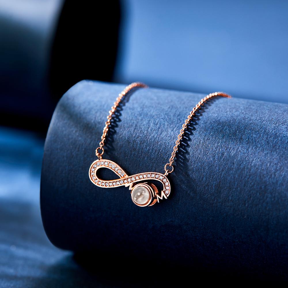 Gift for who lost a loved one - Personalized Infinity Symbol Projection Charm