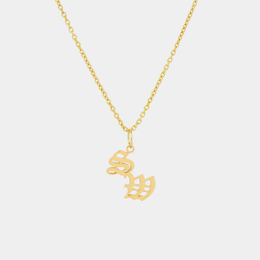 26 Alphabet Letters - Personalized Old English Letter Necklace