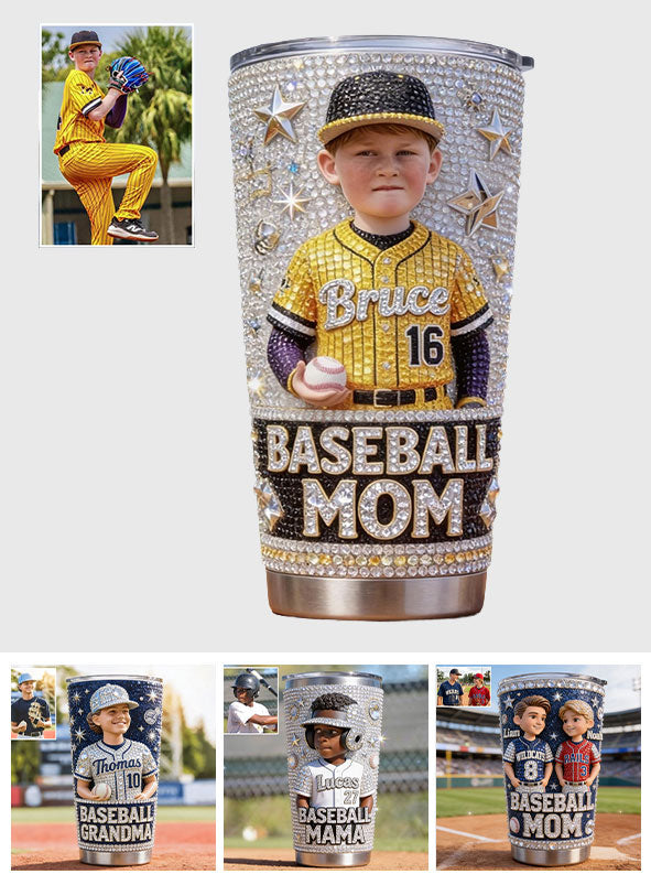 Baseball Mom, Grandma - Personalized Baseball Tumbler