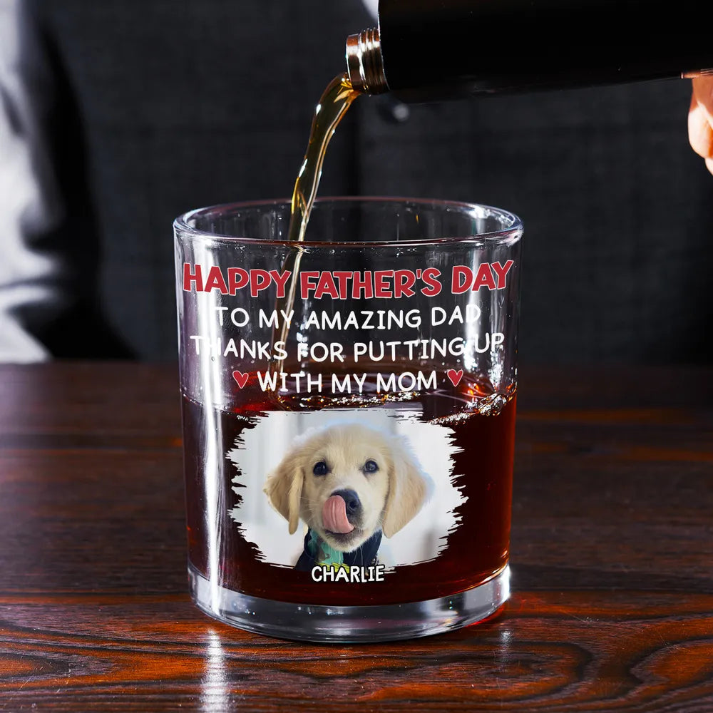 Custom Dog Dad Whiskey Glass – Personalized Father's Day Gift