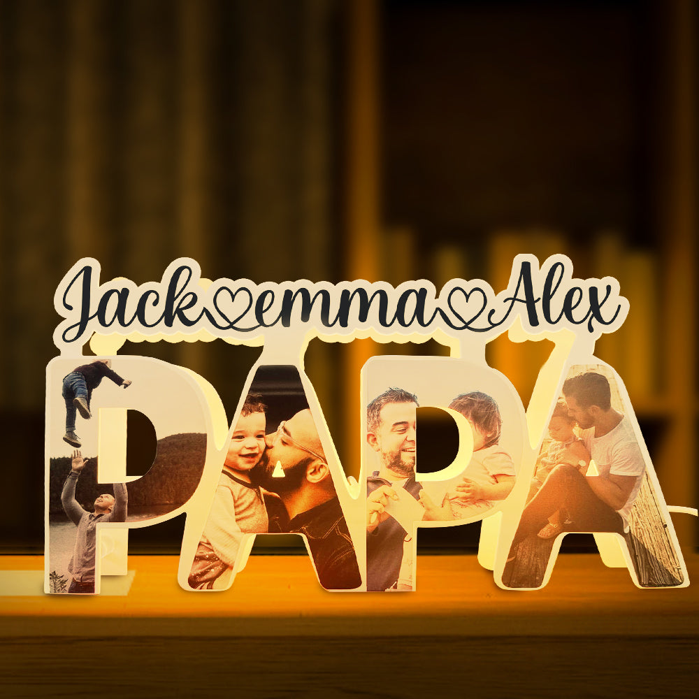 Best Papa Ever - Personalized Father Dad Photo Lamp
