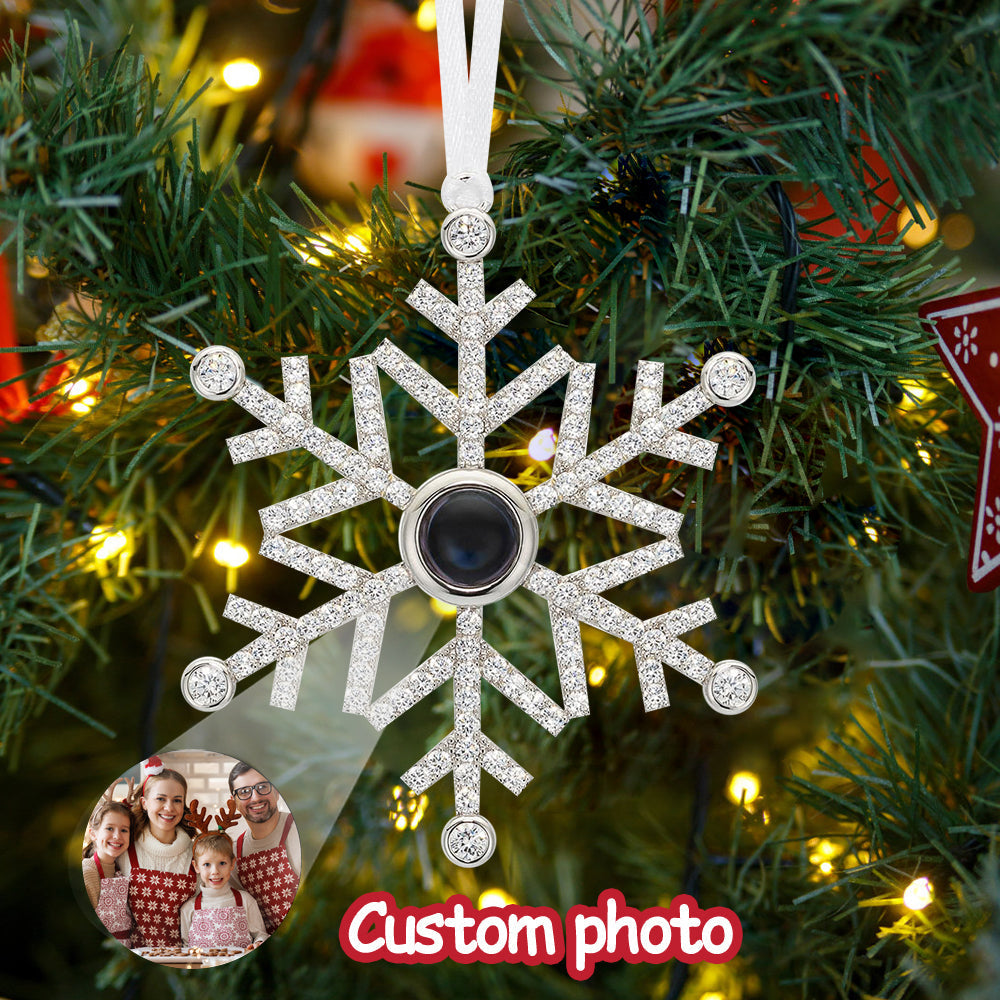 Any Photos - Personalized Any Photo Snowflake Ornament