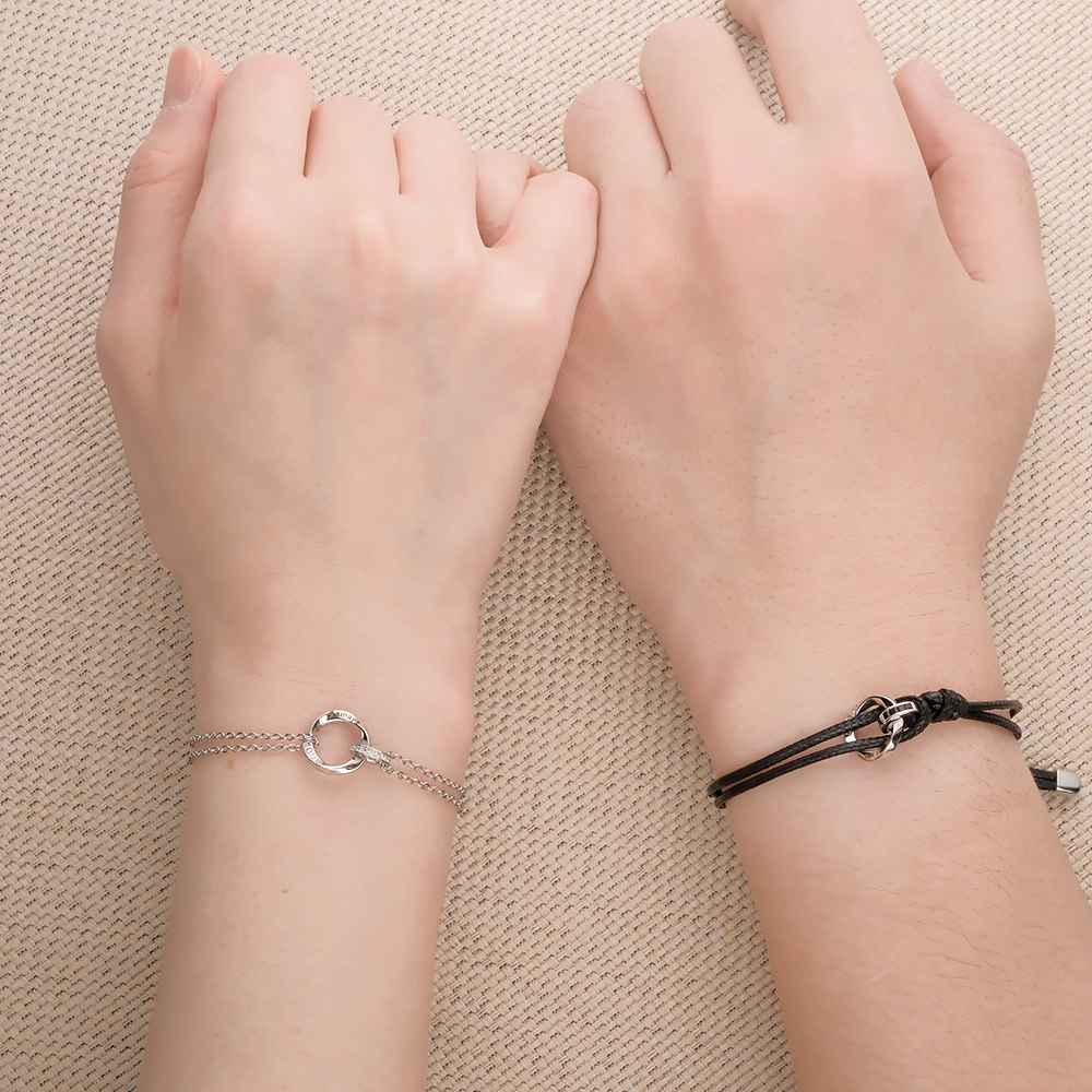 Any Names - Personalized Couple Elegant Couple Bracelet