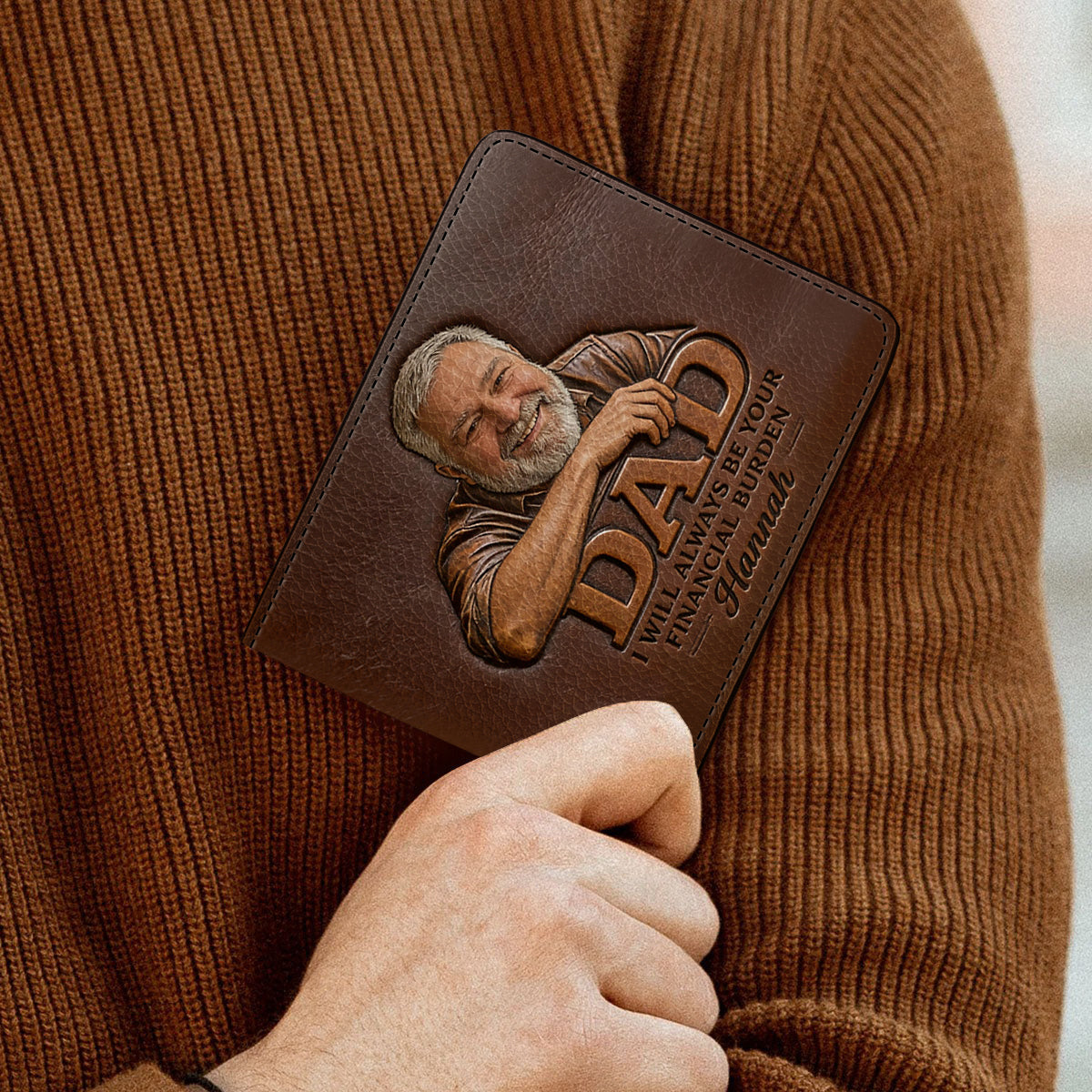 Dad Financial Burden - Personalized Father Leather Wallet