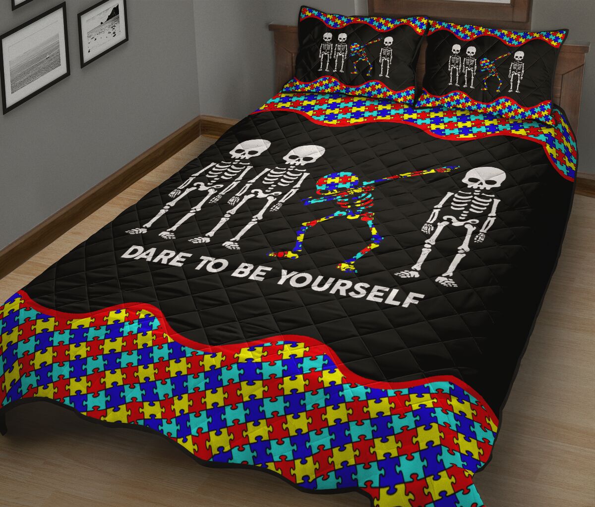 Dare To Be Yourself Autism Awareness Quilt Set 0622