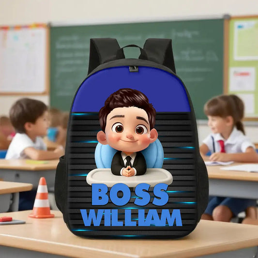 Kids Personalized Backpack 'Boss-in-Training' for School