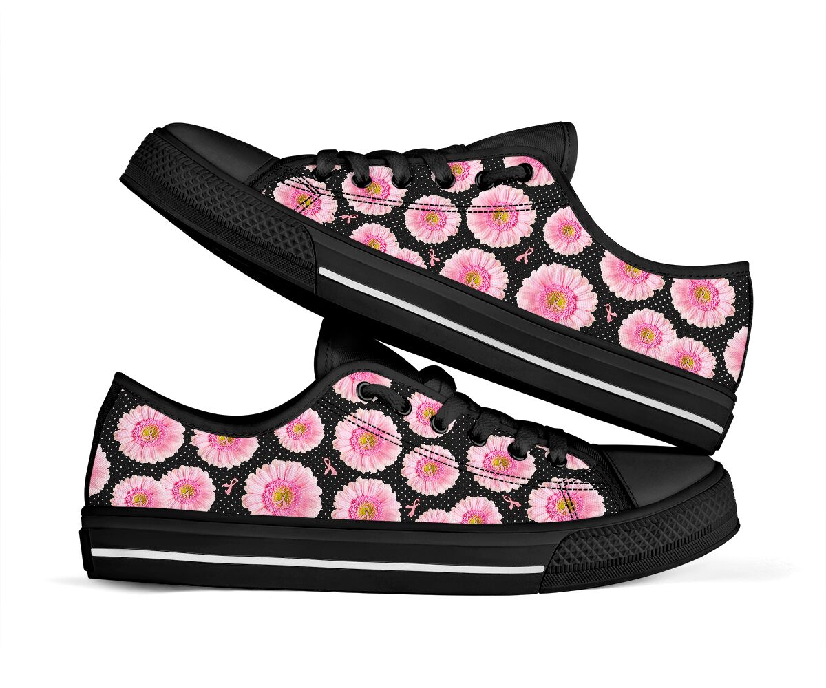Breast Cancer Daisy Breast Cancer Awareness Low Top Shoes 0622