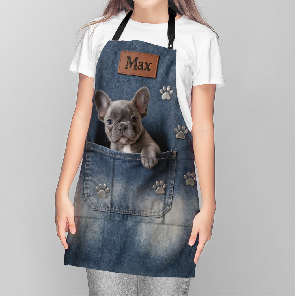 Any Photo Personalized Denim Dog Apron - Personalized Dog Apron With Pockets