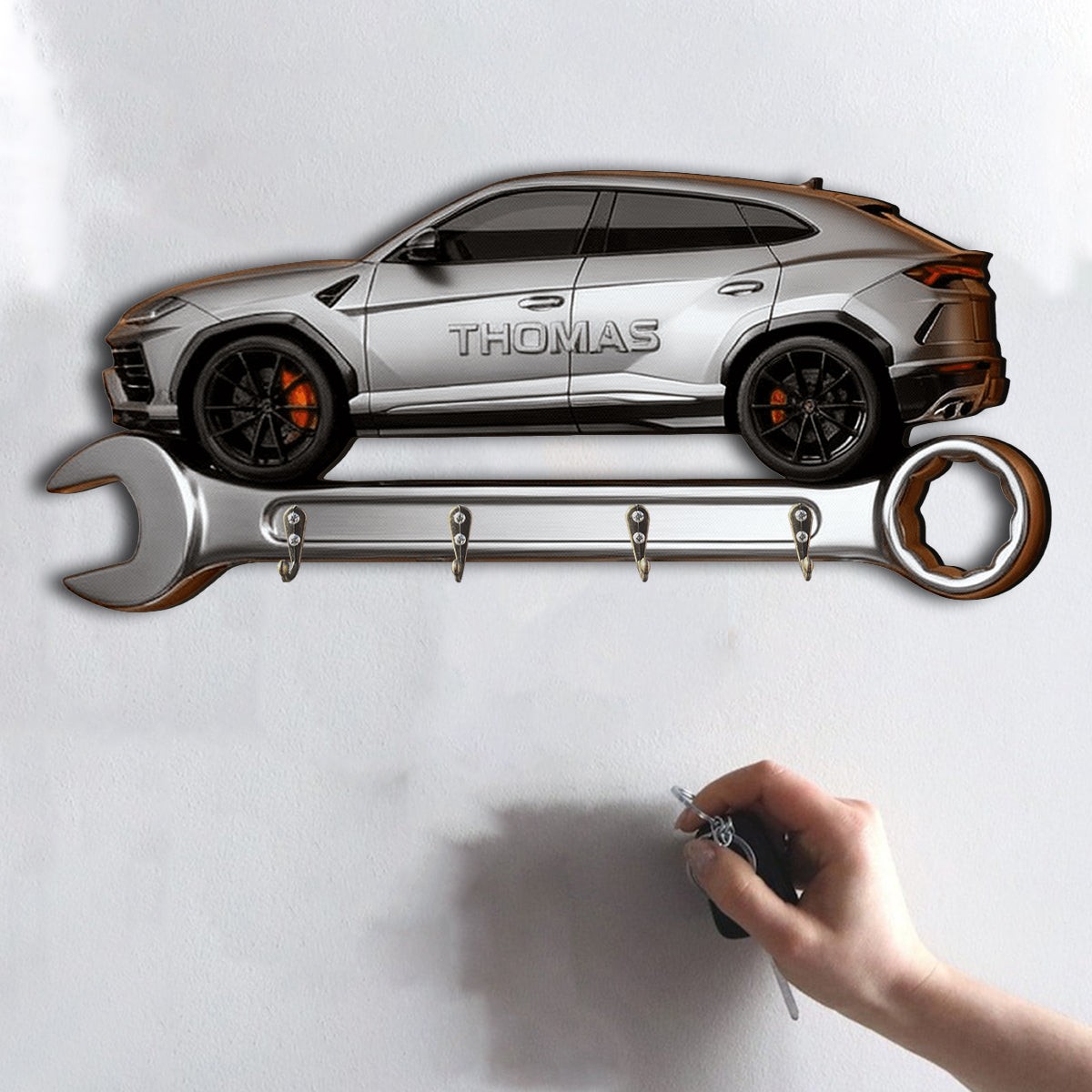 Custom Key Rack For His Garage - Personalized Car Lover Custom Shaped Hanging Rack