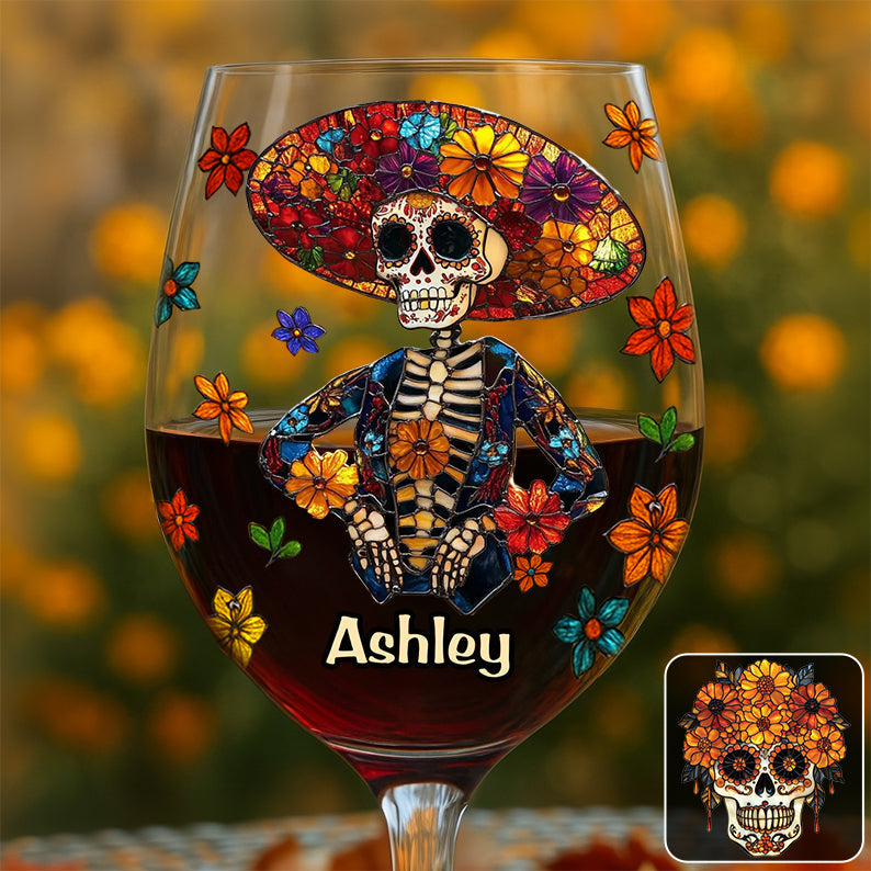 Happy Hispanic Heritage Month - Personalized Latina Women Wine Glass With Long Stem