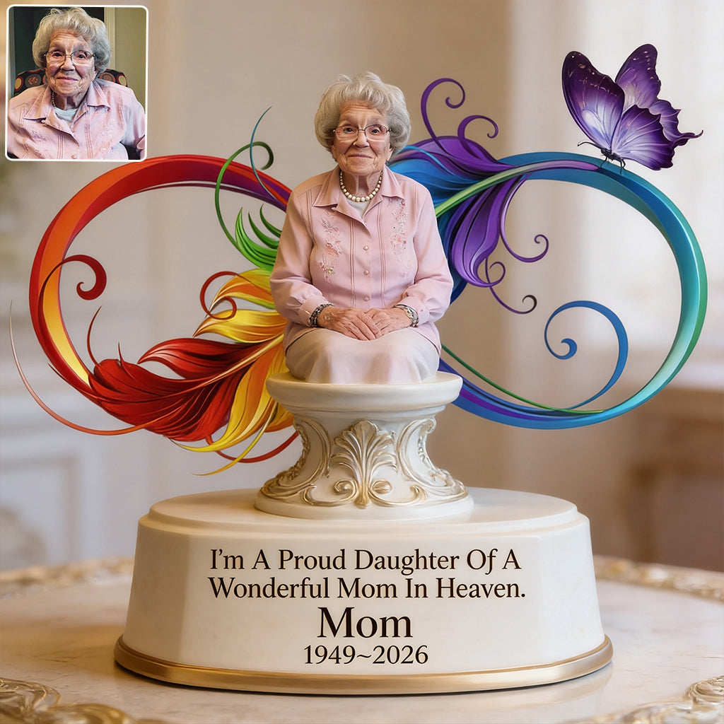 Dad In Heaven - Personalized Memorial Custom Shaped Acrylic Plaque