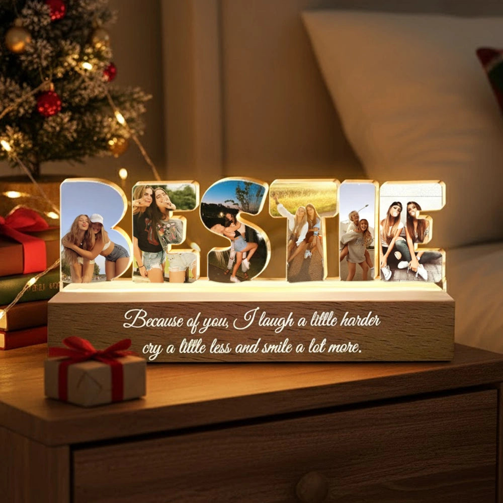 Custom Friendship Shaped Acrylic Block LED Plaque Night Light Gift, Multiple Roles To Choose From