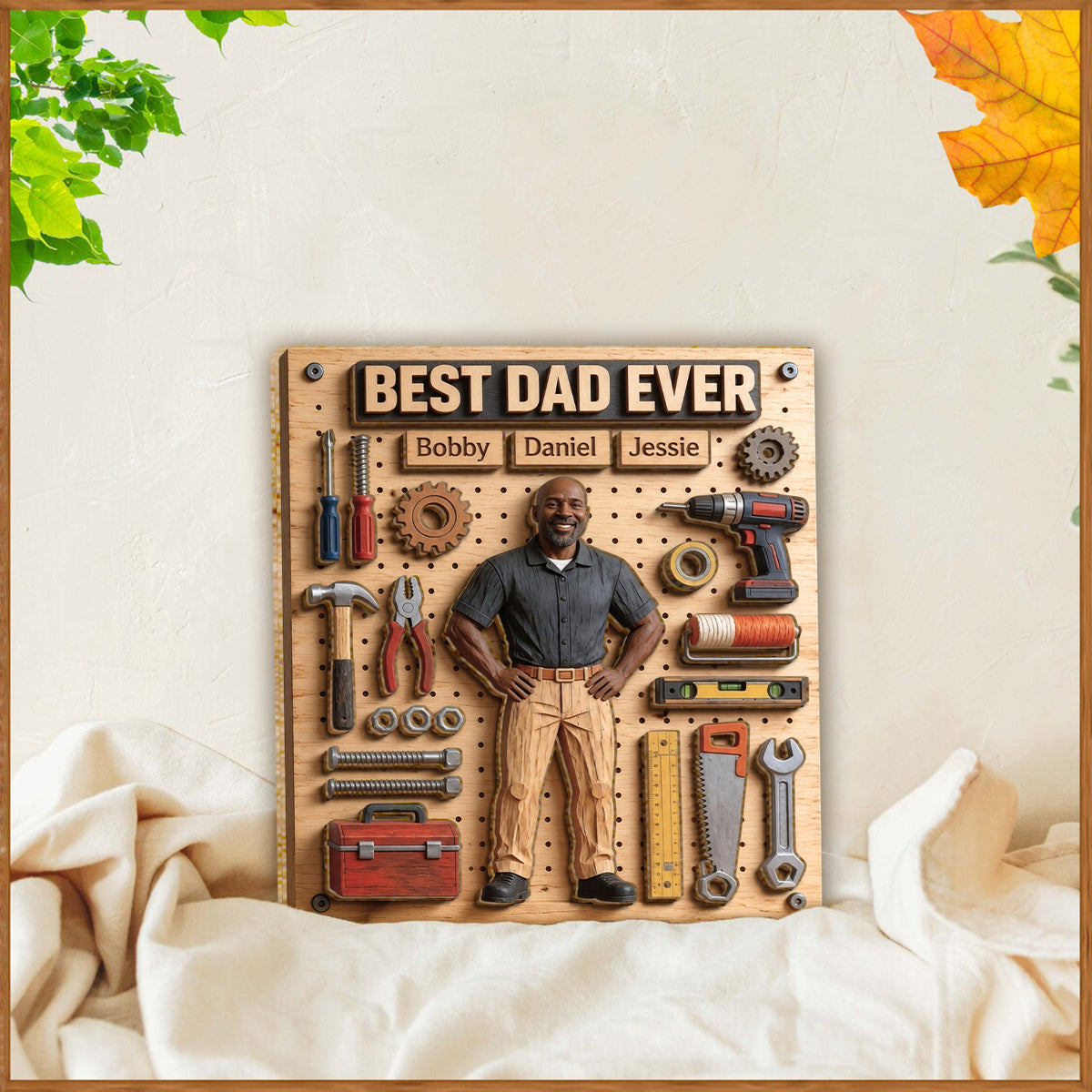 Dad Fixer Of All Things - Personalized Father 2 Layered Wood Sign / Wood Plaque