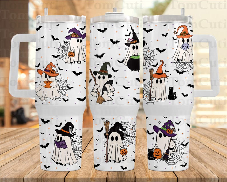 Halloween Ghost Pumpkin Tumbler Wrap Halloween Tumbler With Handle 0924