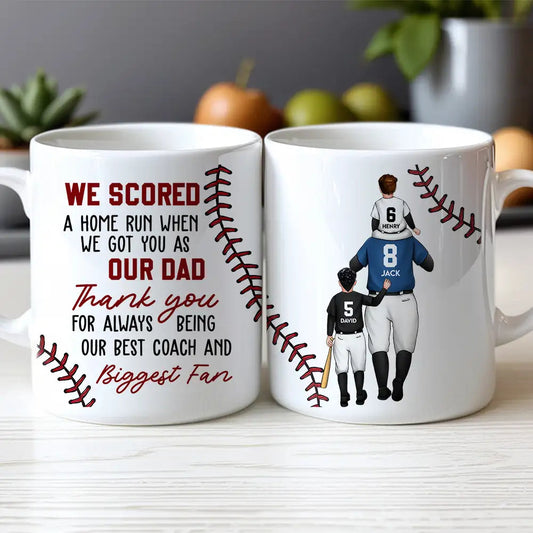 Custom Dad & Kids Mug with Personalized Jersey Number