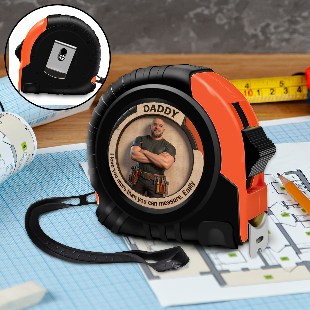 Custom Any Photo, Best Father's Day Gift - Personalized Father Measure Tape