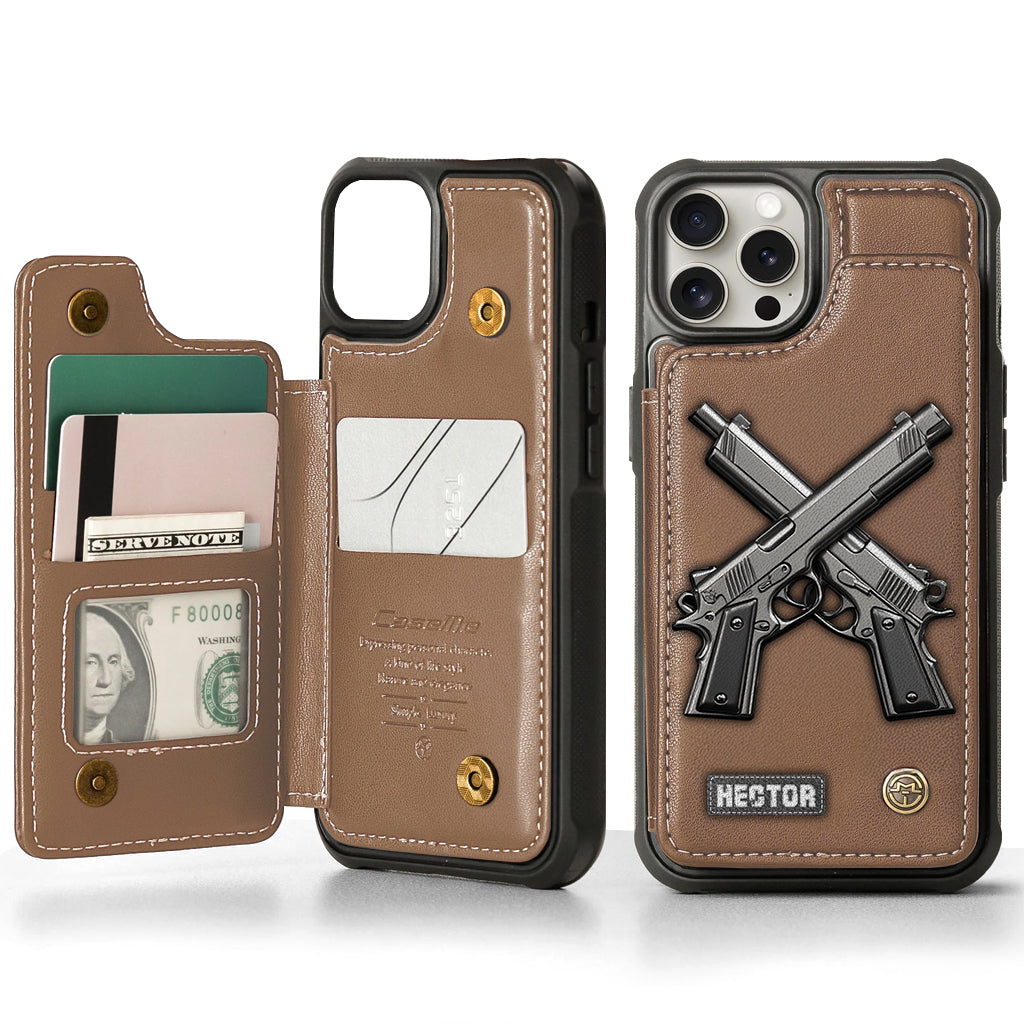 Crossed Pistols - Personalized Tactical equipment Wallet Phone Case