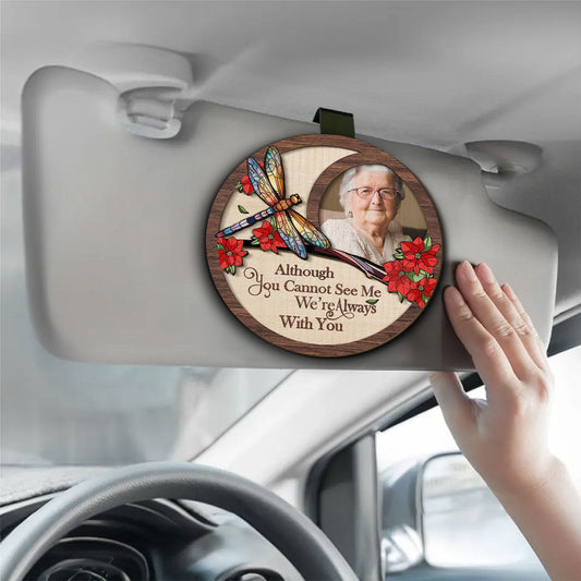 I'm Always With You Cardinal Photo 2-Layer Wooden Car Visor Clip Personalized Keepsake for a Heartwarming Gift
