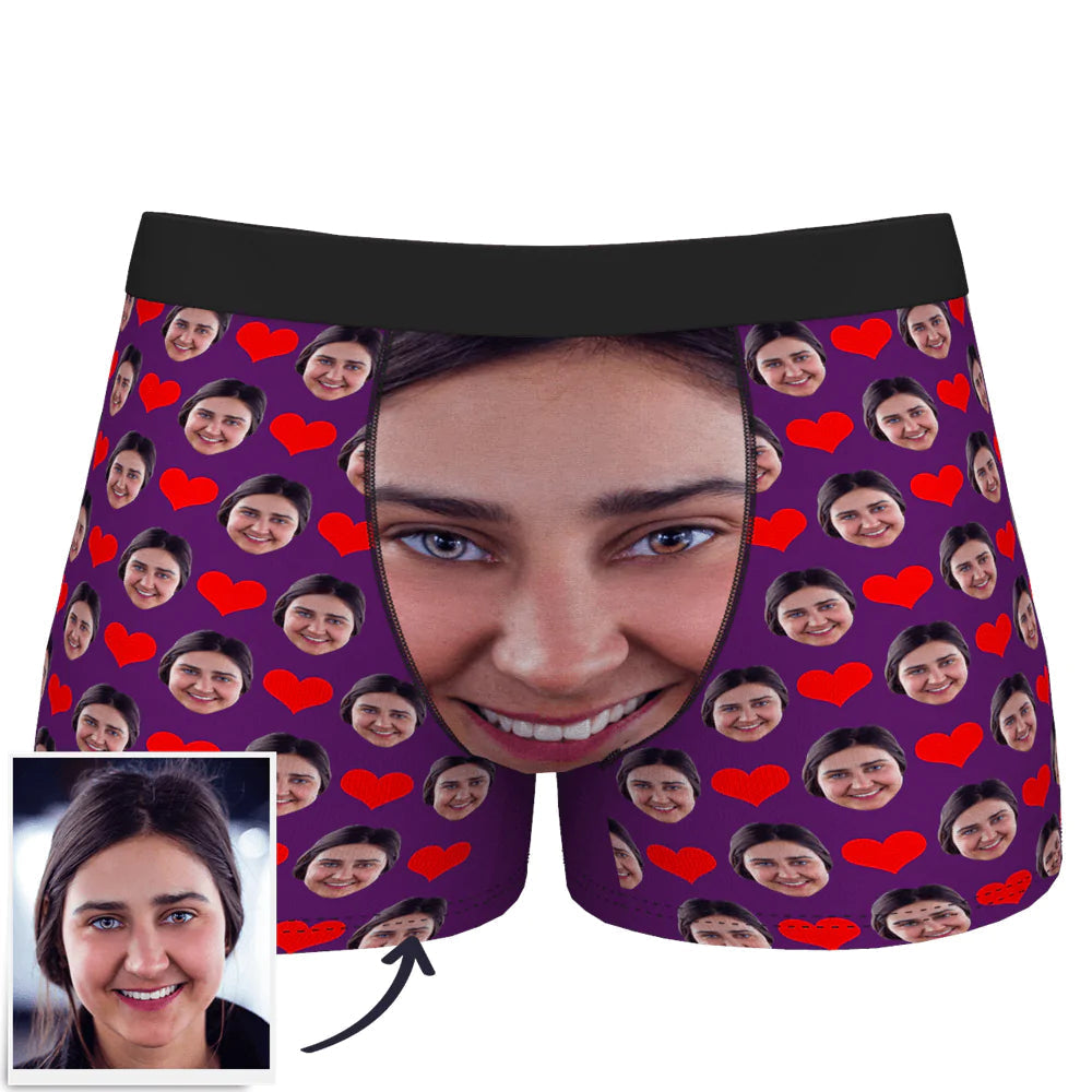 Custom Wife Or Girlfriend Face Boxers - Personalized Couple Men's boxer briefs