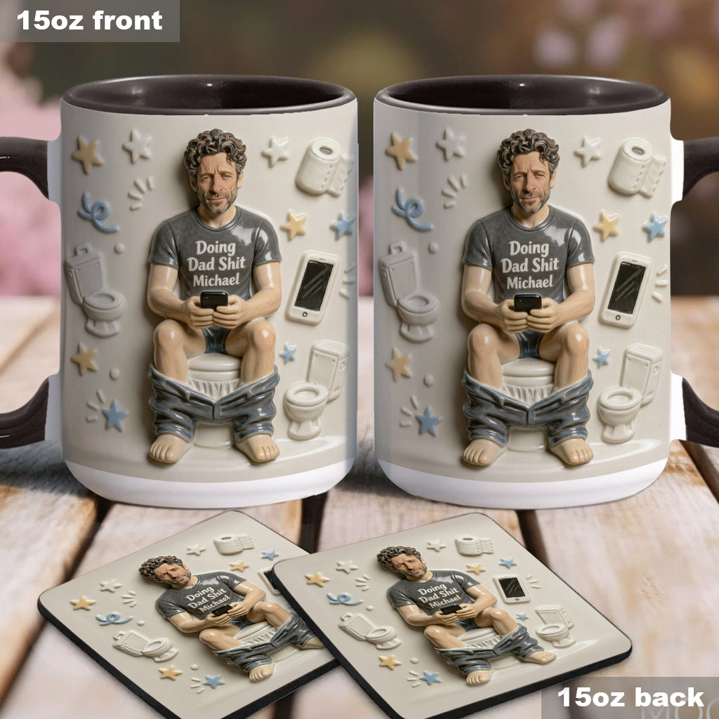 Best Time Of Day - Personalized Father Accent Mug & Coaster