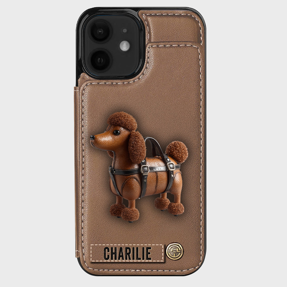 Cute Poodle - Personalized Dog Wallet Phone Case