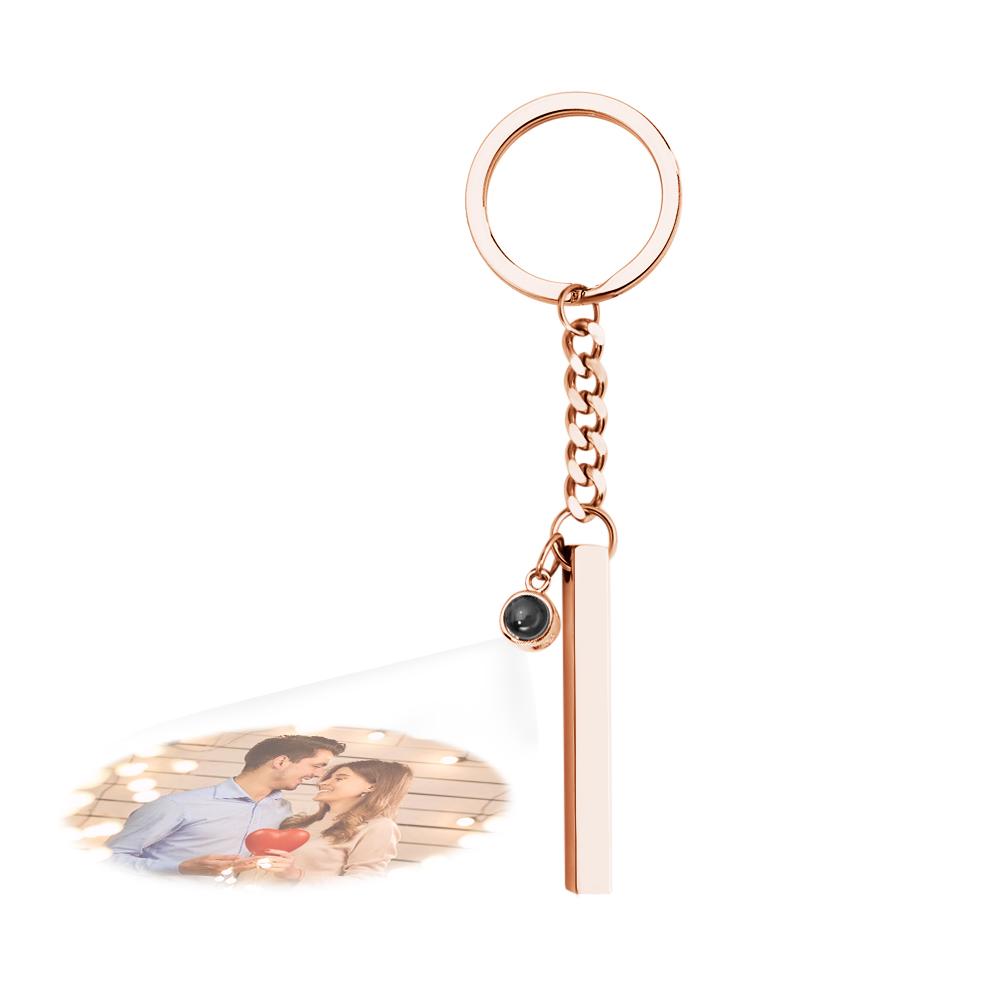 Custom Bar Vertical Cube Projection Keychain - gift for anyone, who lost a loved one - Personalized Keychain