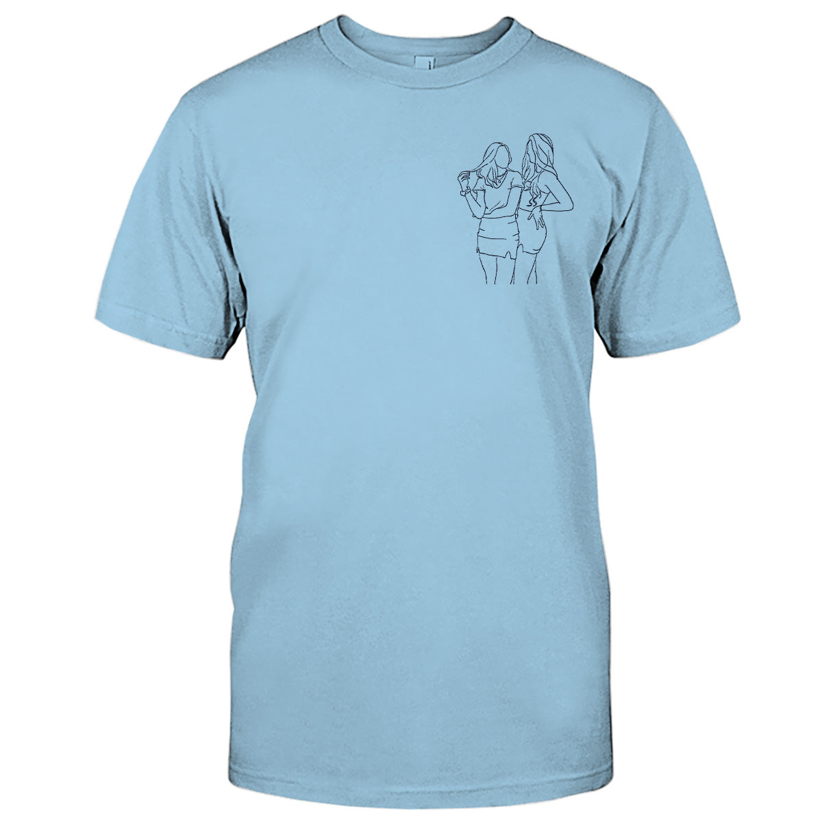 Custom Line Art - Personalized granddaughter Embroidered T-shirt