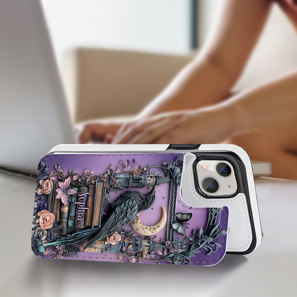 Dark Academia Book Reader - Personalized Book Foldable Wallet Phone Case