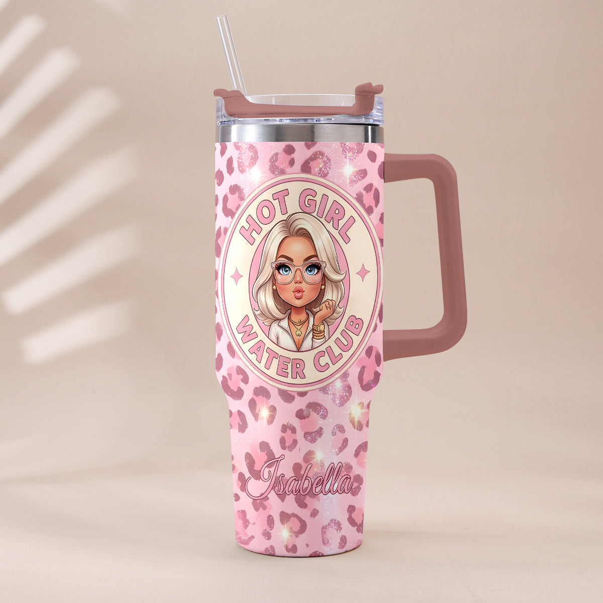 Hot Girl Water's Club, Gift for Women - Personalized Self love Tumbler With Plush Charm