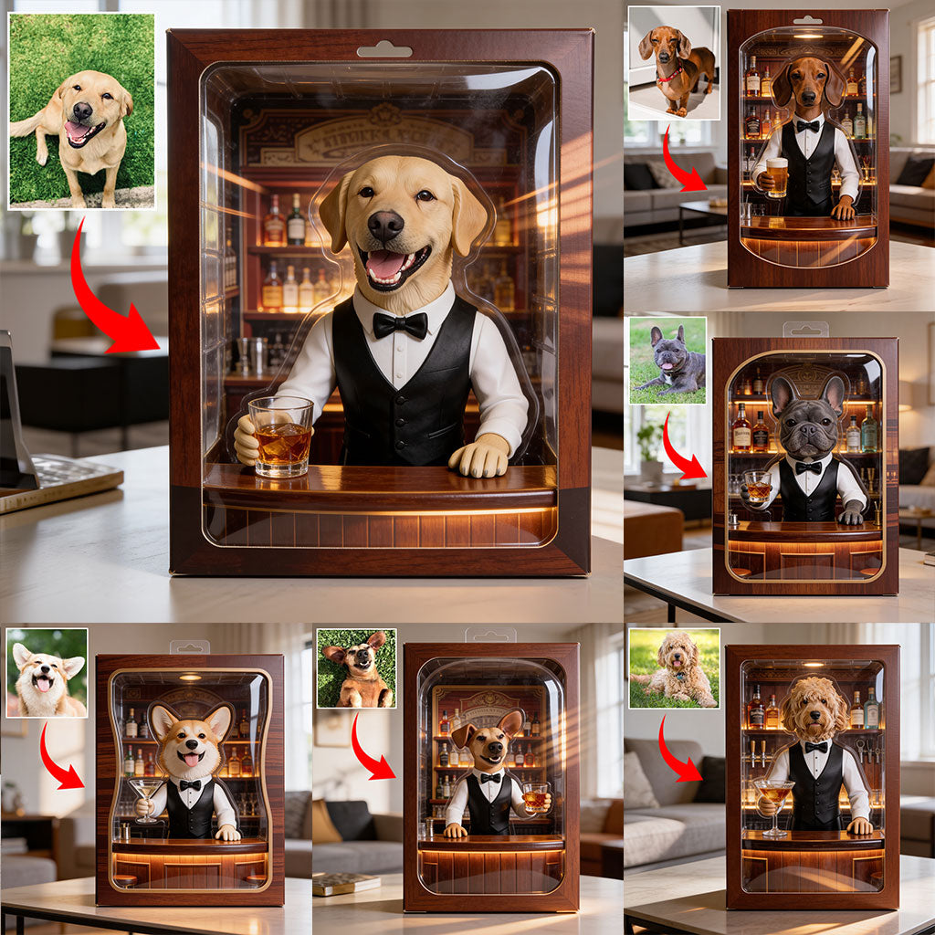 Bartender Pet - Personalized Dog Custom Shaped Acrylic Plaque
