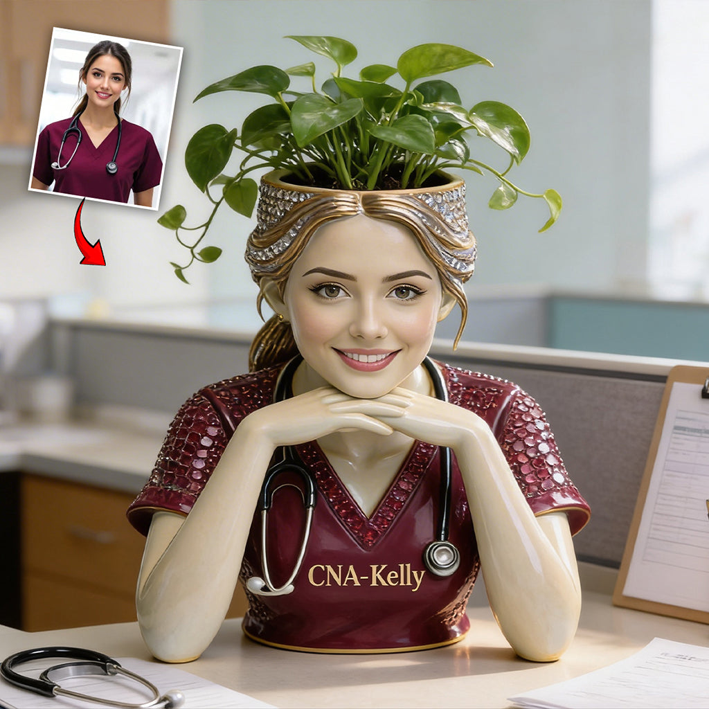 Custom Any Photo Gift For Nurse/Healthcare Worker - Personalized Nurse Acrylic Pot