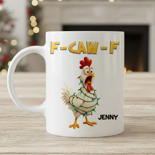 Funny Christmas Chicken Mug with Custom Name – A Hilarious Holiday Gift for Friends & Coworkers