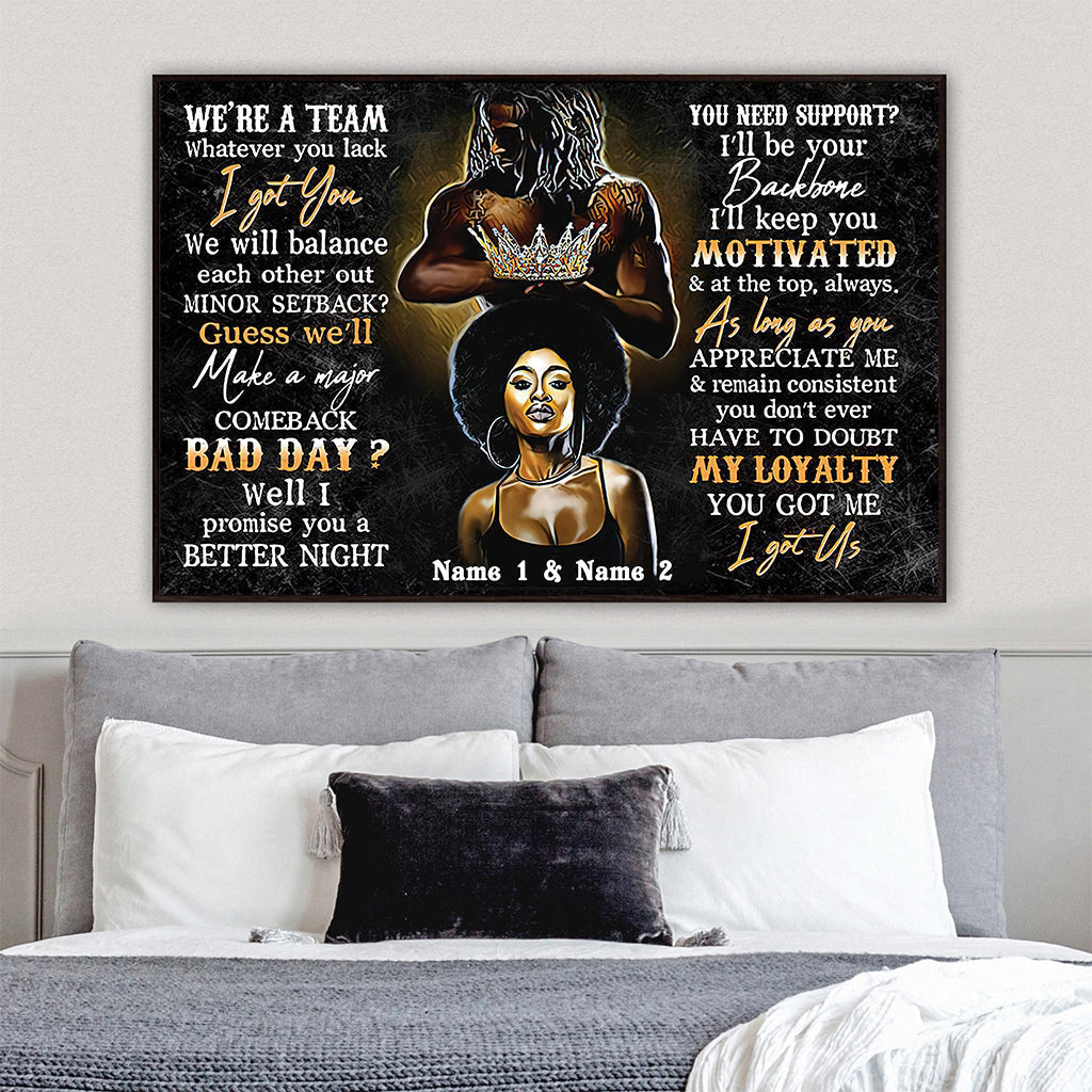 Black Couple - Personalized African American Poster