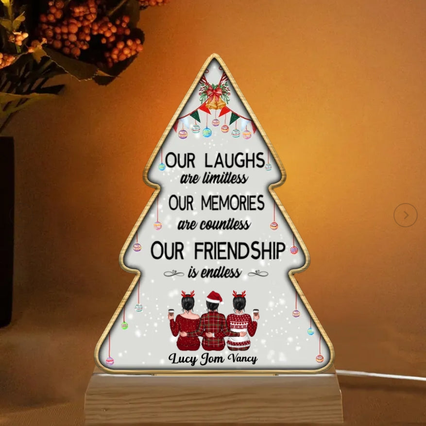 Besties - Our Laughs Are Limitless Our Memories Are Countless Our Friendship Is Endless - Personalized  Cup, Plaque, Ornament, Beauty Tools, Jewelry - Perfect Friendship Gift