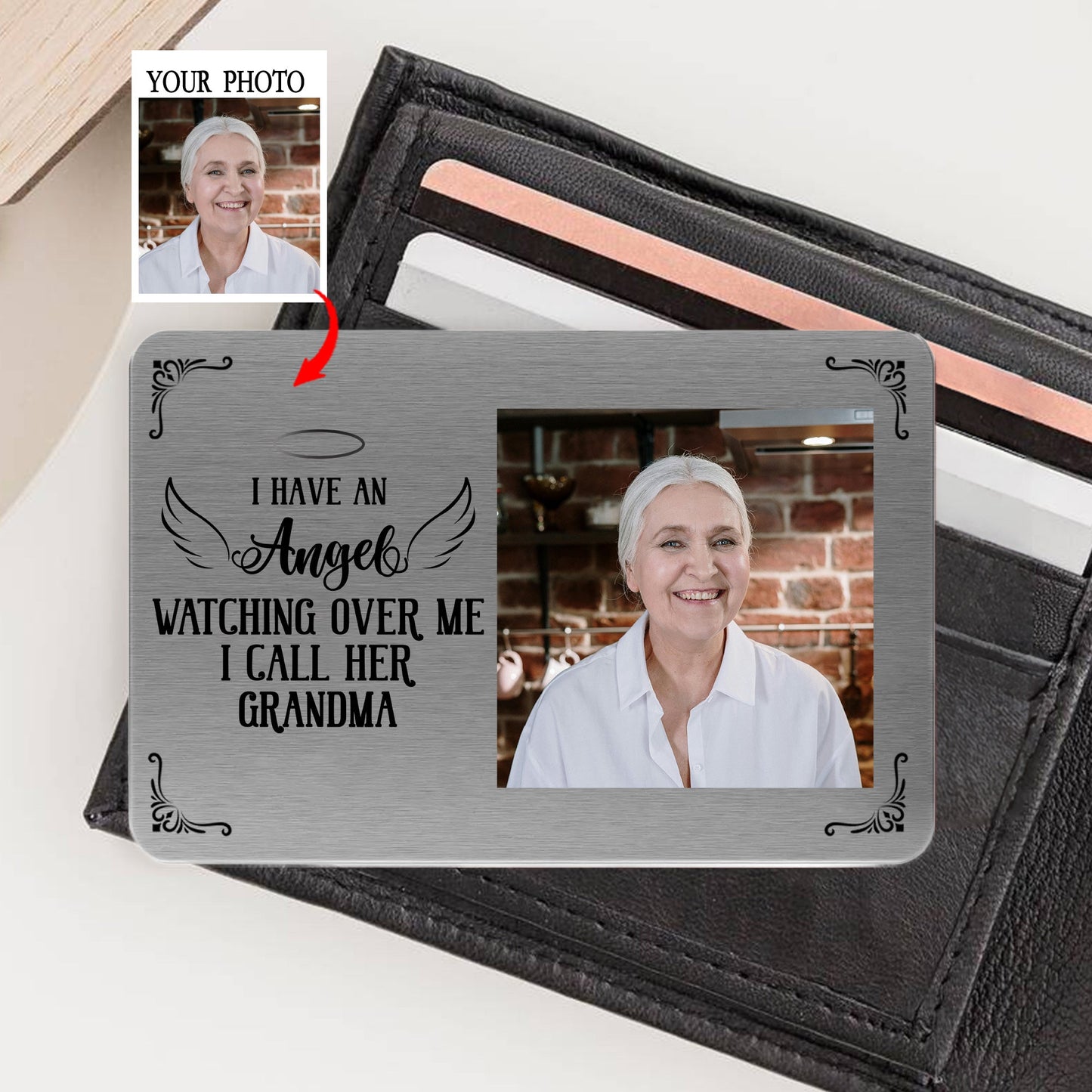 Custom Wallet Card – Forever Guardian Angel, A Special Gift for Remembering Loved Ones