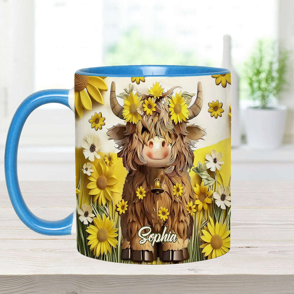 Cute Highland Cow - Personalized Accent Mug